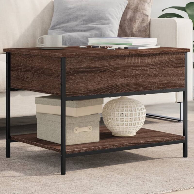 foto del prodotto tavolino salotto rovere marrone 70x50x50cm multistrato metallo vidaxl