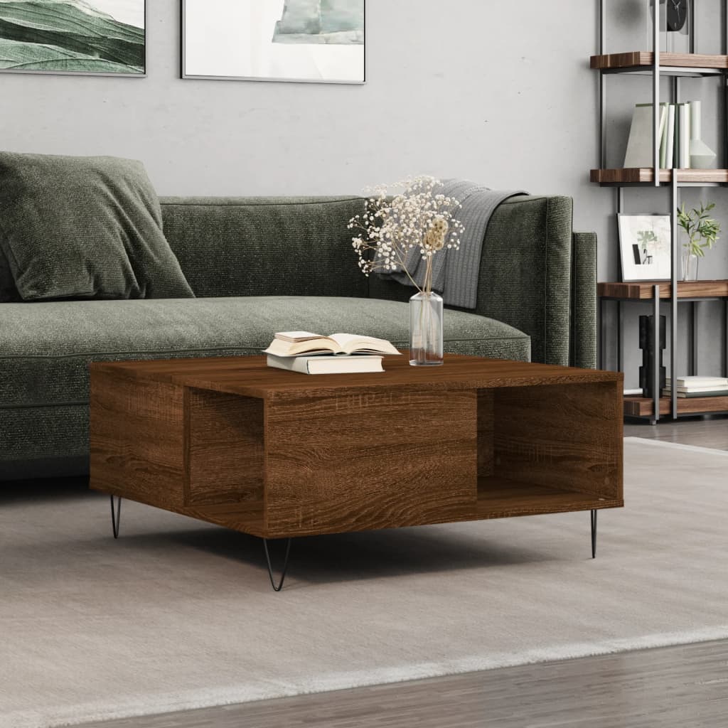 foto del prodotto tavolino salotto rovere marrone 80x80x36,5 cm legno multistratocod mxl 128860