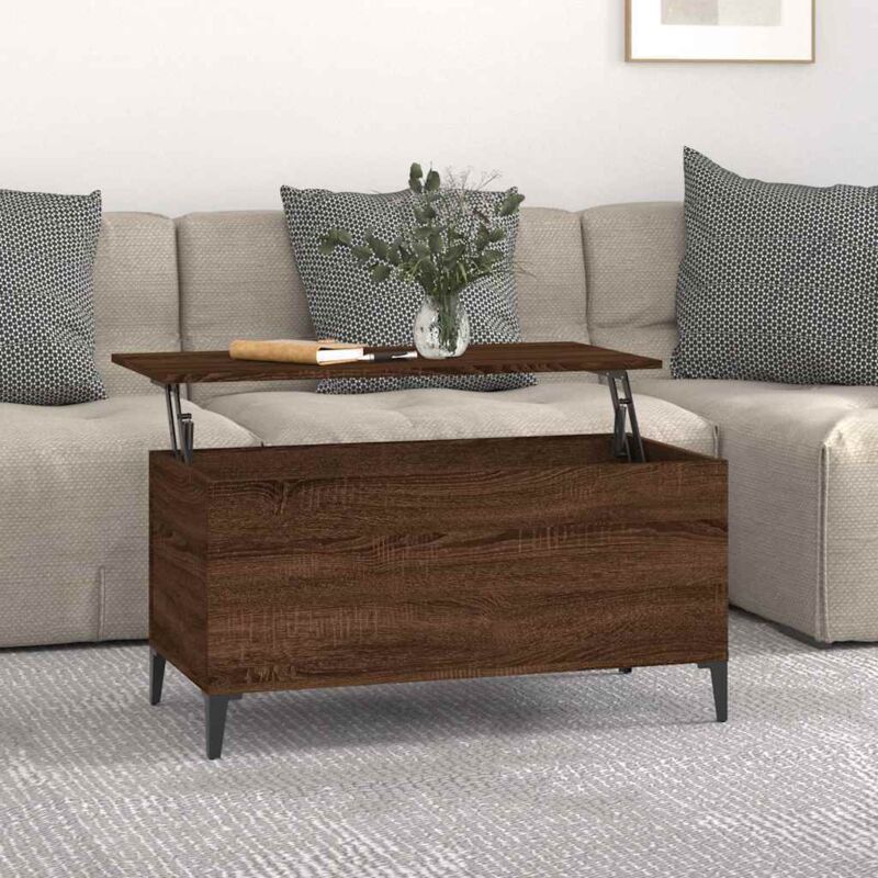 foto del prodotto tavolino salotto rovere marrone 90x44,5x45 cm legno multistrato - vidaxl