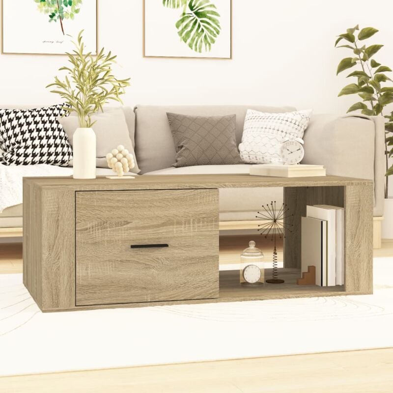 foto del prodotto tavolino salotto rovere sonoma 100x50,5x35 cm legno multistrato vidaxl