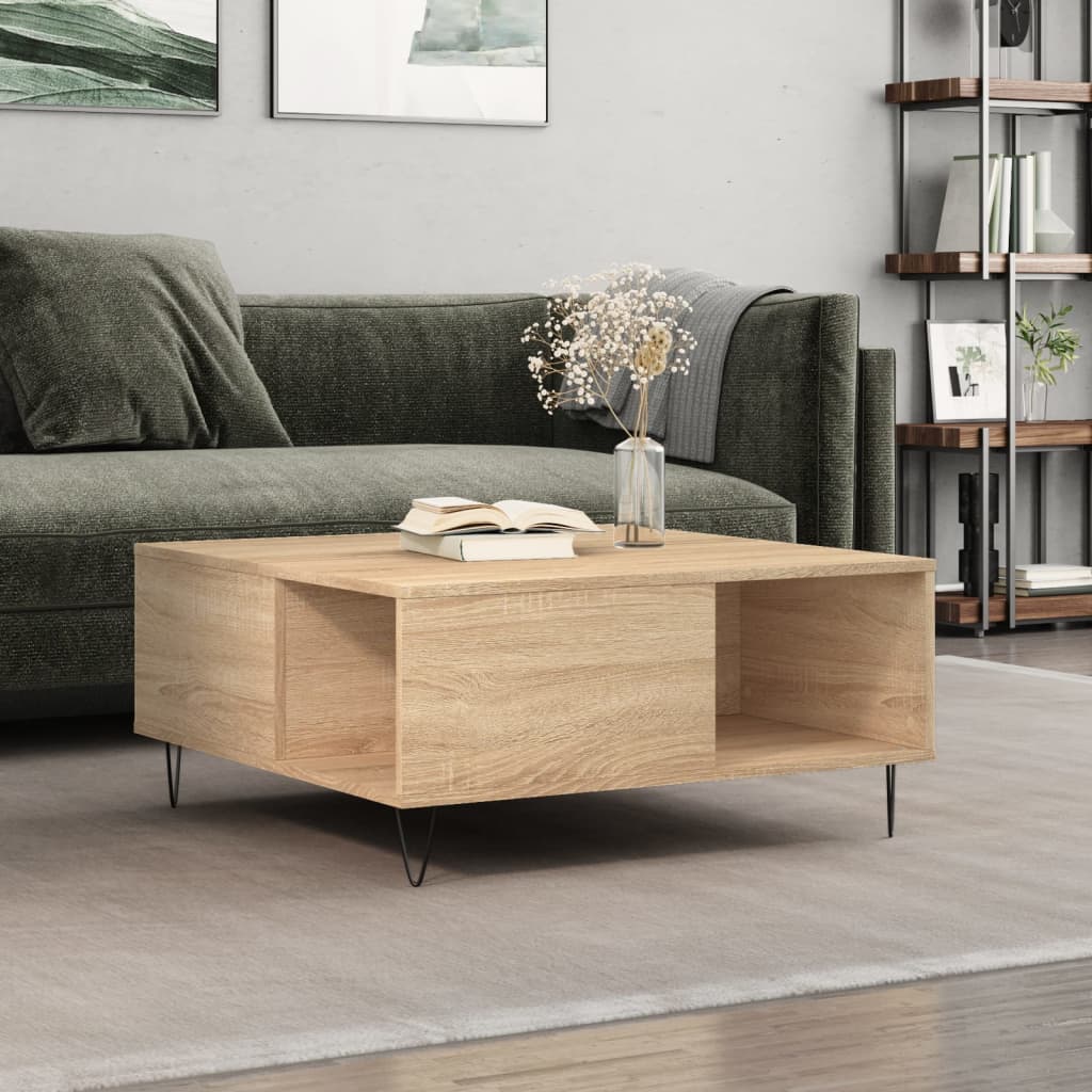 foto del prodotto tavolino salotto rovere sonoma 80x80x36,5 cm legno multistratocod mxl 80713