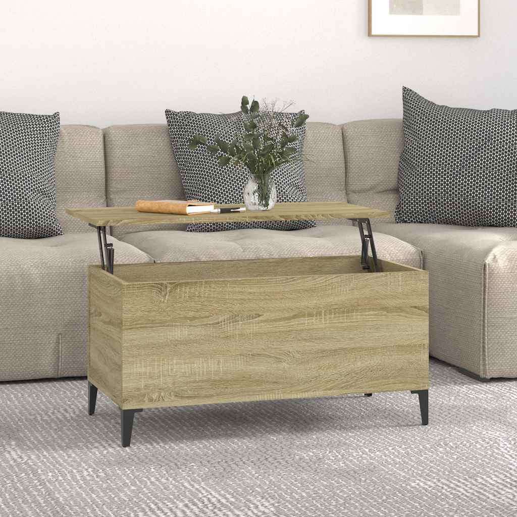 foto del prodotto tavolino salotto rovere sonoma 90x44,5x45 cm legno multistrato