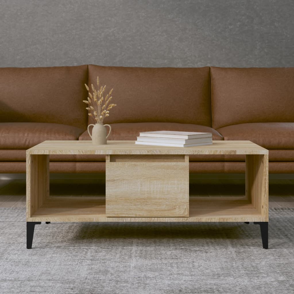 foto del prodotto tavolino salotto rovere sonoma 90x50x36,5 cm legno multistrato cod mxl 26235