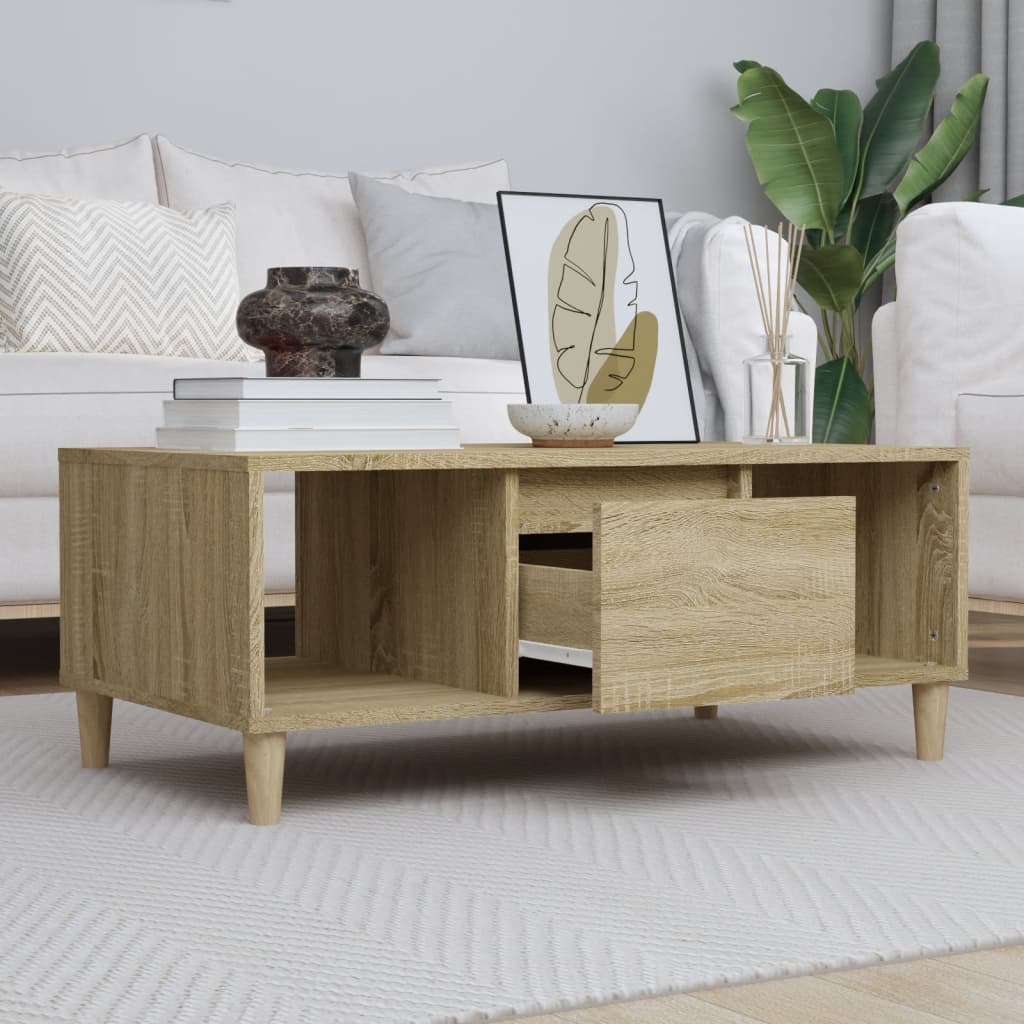 foto del prodotto tavolino salotto rovere sonoma 90x50x36,5 cm legno multistrato cod mxl 26870