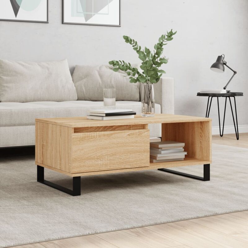 foto del prodotto tavolino salotto rovere sonoma 90x50x36,5 cm legno multistrato vidaxl