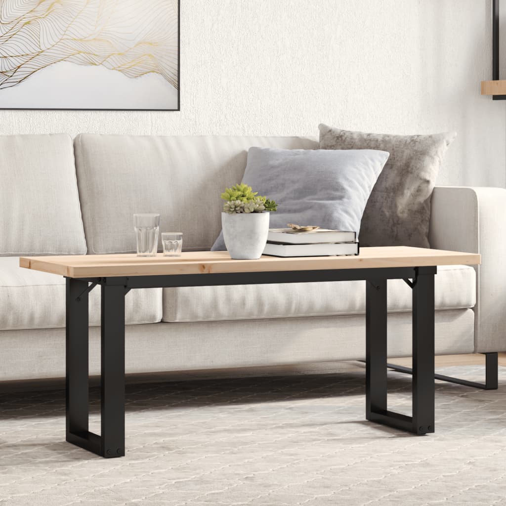 foto del prodotto tavolino salotto telaio a o 110x40x45,5 cm legno pino e acciaio