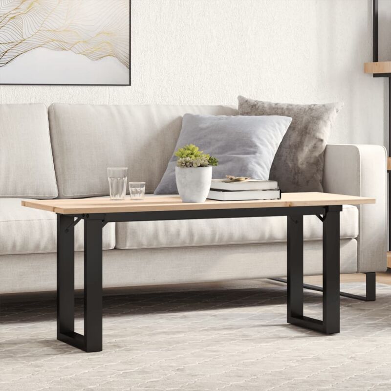 foto del prodotto tavolino salotto telaio a o 110x40x45cm legno pino e acciaio vidaxl