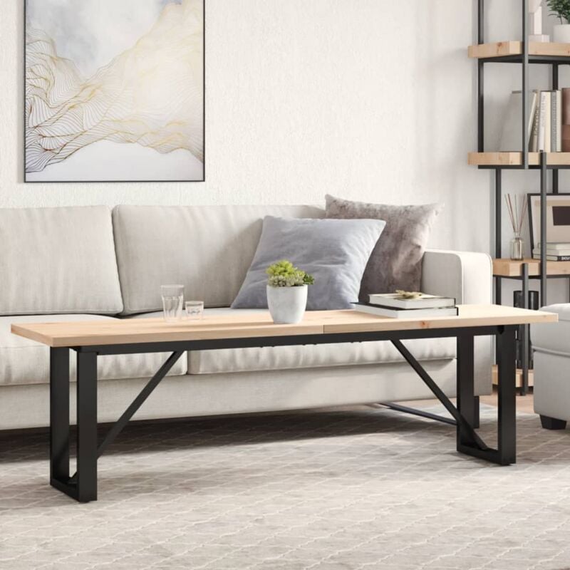 foto del prodotto tavolino salotto telaio a o 160x40x45,5 cm legno pino e acciaio
