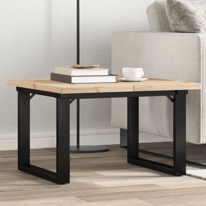 foto del prodotto tavolino salotto telaio a o 70x70x40,5cm legno pino e acciaio vidaxl