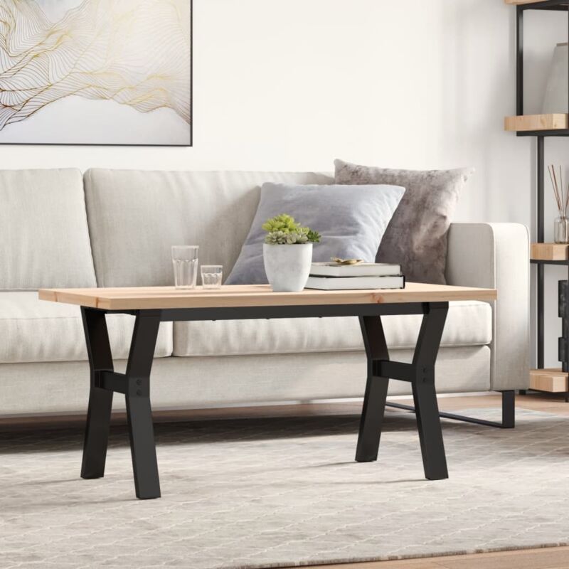 foto del prodotto tavolino salotto telaio a y 100x50x45,5 cm legno pino e acciaio vidaxl