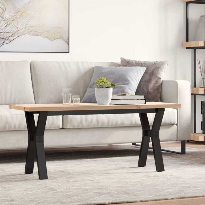 foto del prodotto tavolino salotto telaio a y 110x40x45,5 cm legno pino e acciaio vidaxl