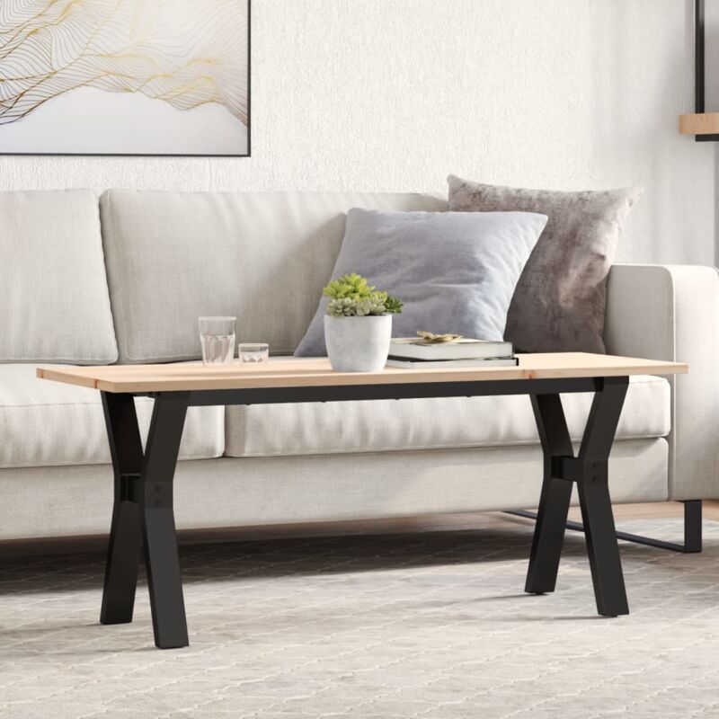 foto del prodotto tavolino salotto telaio a y 110x40x45 cm legno pino e acciaio vidaxl