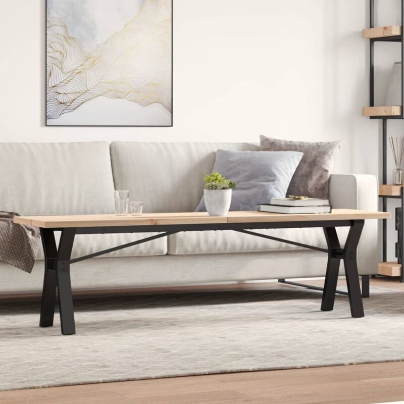 foto del prodotto tavolino salotto telaio a y 160x40x45,5 cm legno pino e acciaio vidaxl