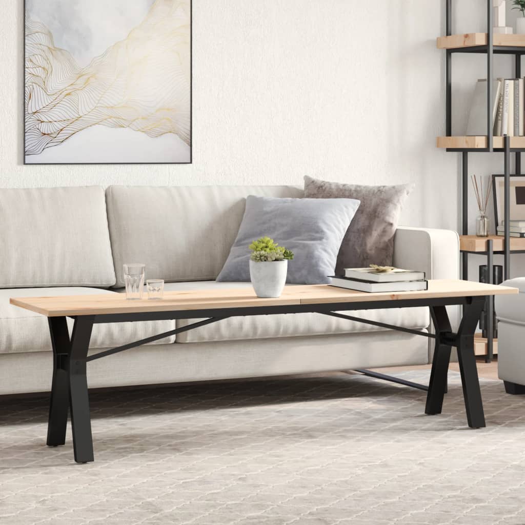 foto del prodotto tavolino salotto telaio a y 160x40x45 cm legno pino e acciaio vidaxl