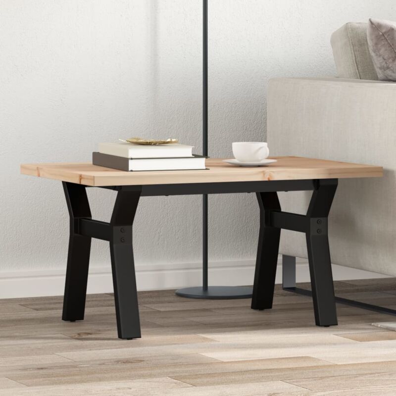 foto del prodotto tavolino salotto telaio a y 80x50x40,5 cm legno pino e acciaio vidaxl