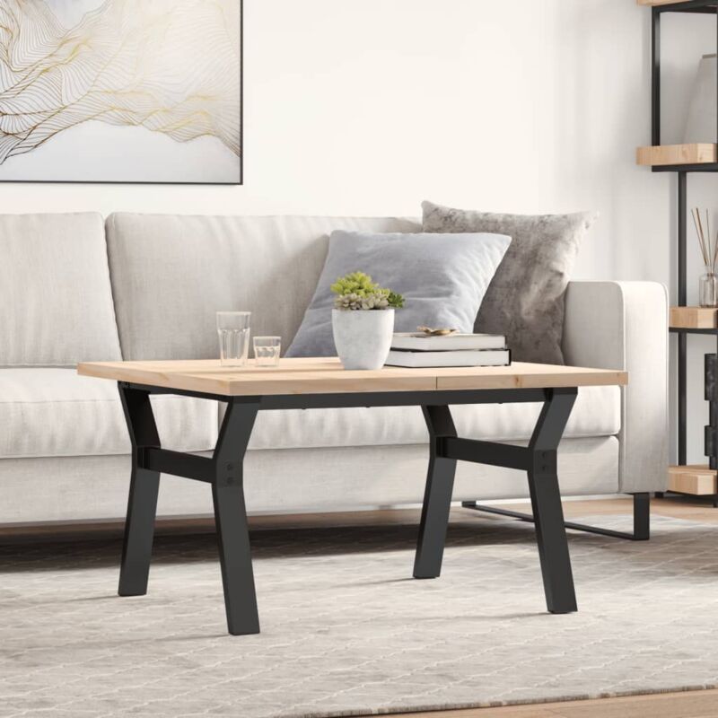 foto del prodotto tavolino salotto telaio a y 80x80x45,5cm legno pino e acciaio vidaxl