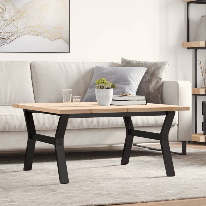 foto del prodotto tavolino salotto telaio a y 90x90x45,5 cm legno pino e acciaio vidaxl