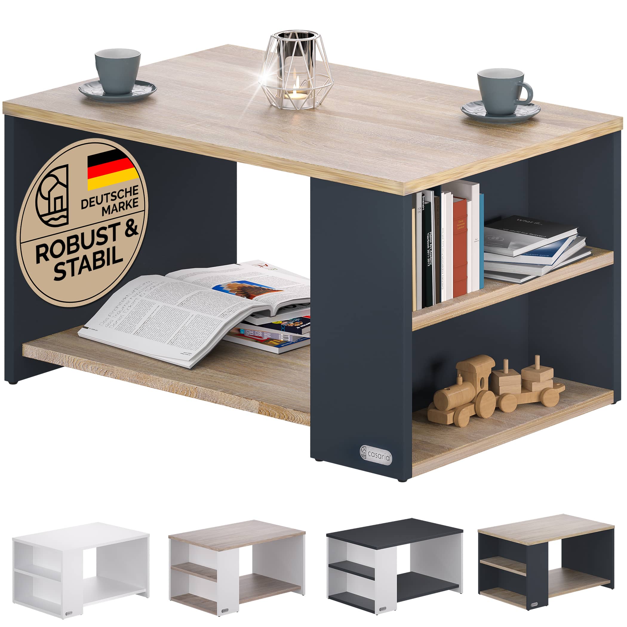 foto del prodotto tavolino santa cruz legno grigio 90x60x50cm