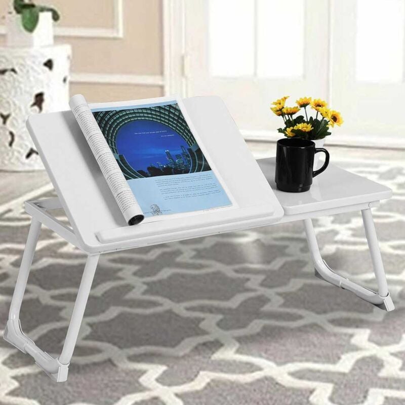 foto del prodotto tavolino vassoio pieghevole da letto divano 65x30 cm per notebook pc laptop