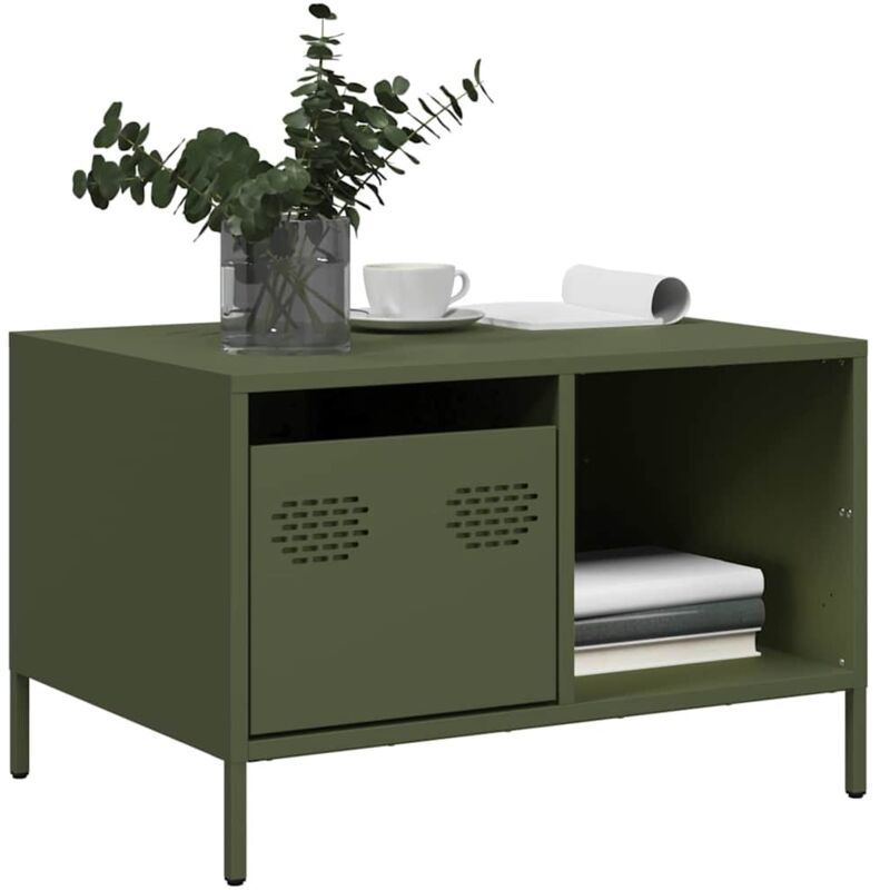 foto del prodotto tavolino verde oliva 68,5x50x43,5 cm acciaio laminato a freddo vidaxl