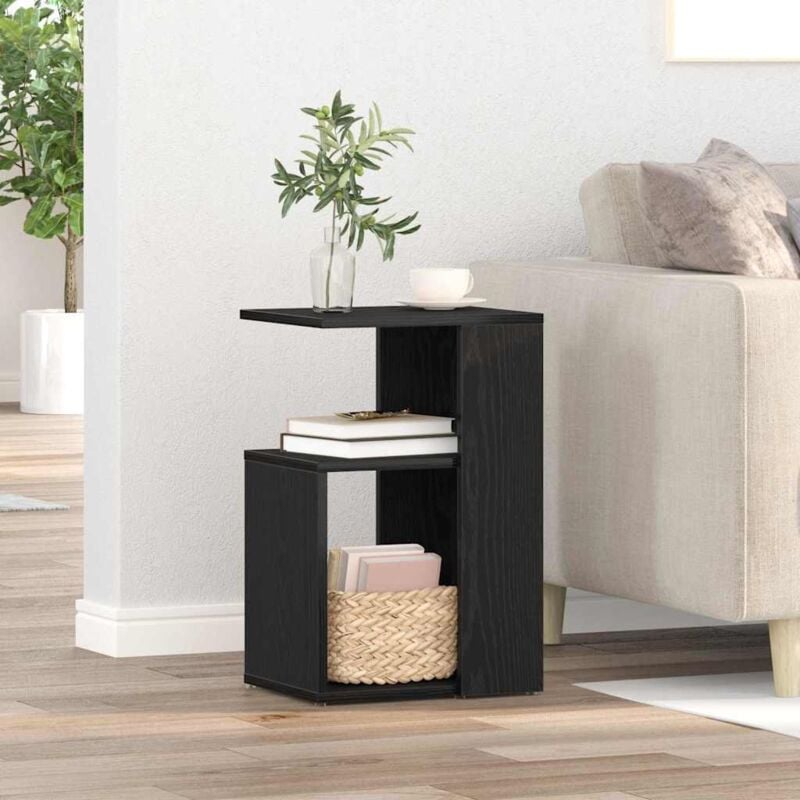 foto del prodotto tavolino vidaxl nero rovere 36x30x56 cm legno ingegnerizzato