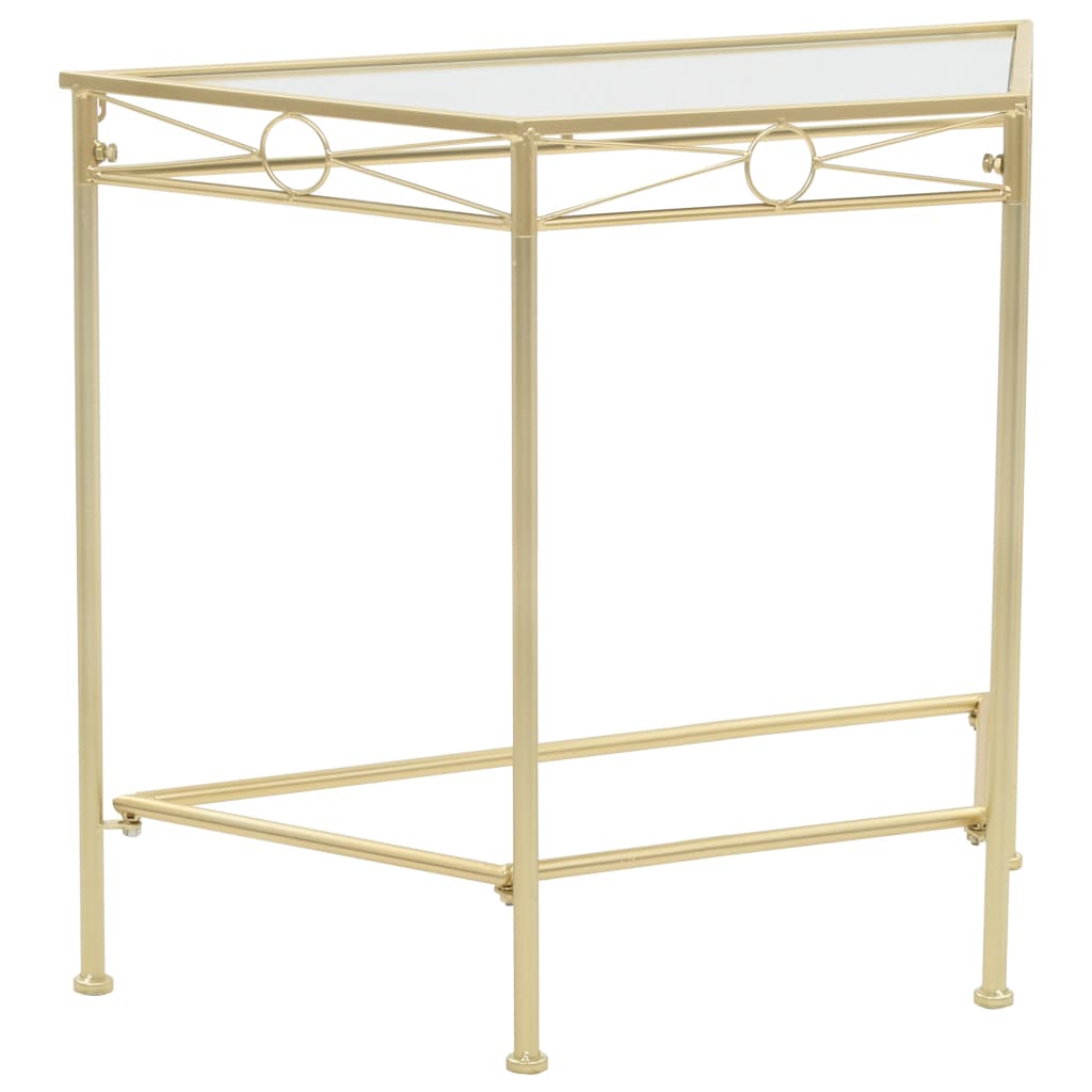 foto del prodotto tavolino vintage in metallo 87x34x73 cm oro