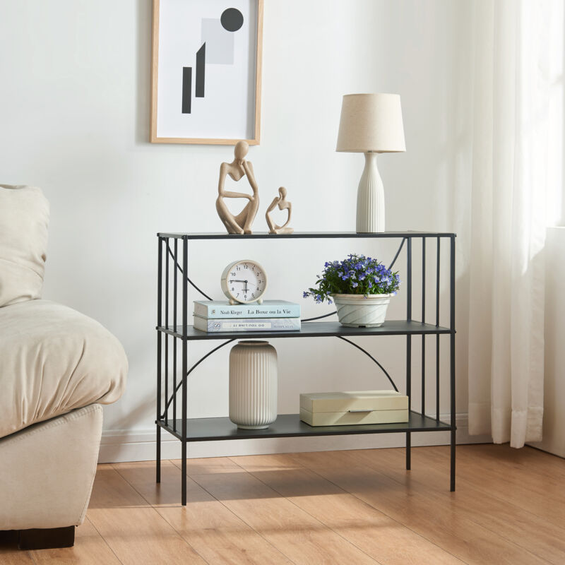 foto del prodotto tavolo a consolle baarn 65,5 x 70 x 32 cm metallo nero en.casa 