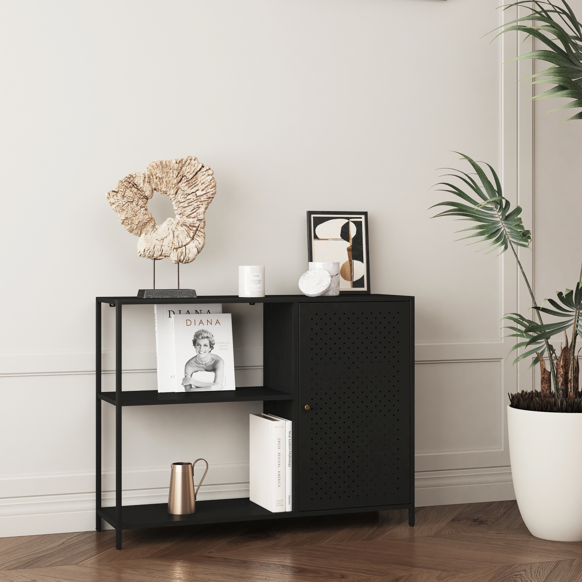 foto del prodotto tavolo a consolle viitasaari 75 x 100 x 30 cm nero en.casa 