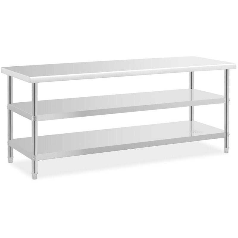 foto del prodotto tavolo acciaio inox 200 x 70 x 5 cm 2 ripiani