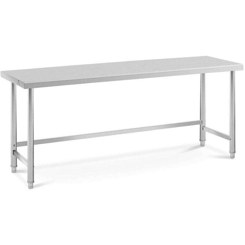 foto del prodotto tavolo acciaio inox con alzatina 200 x 60 cm capacit di carico 95 kg