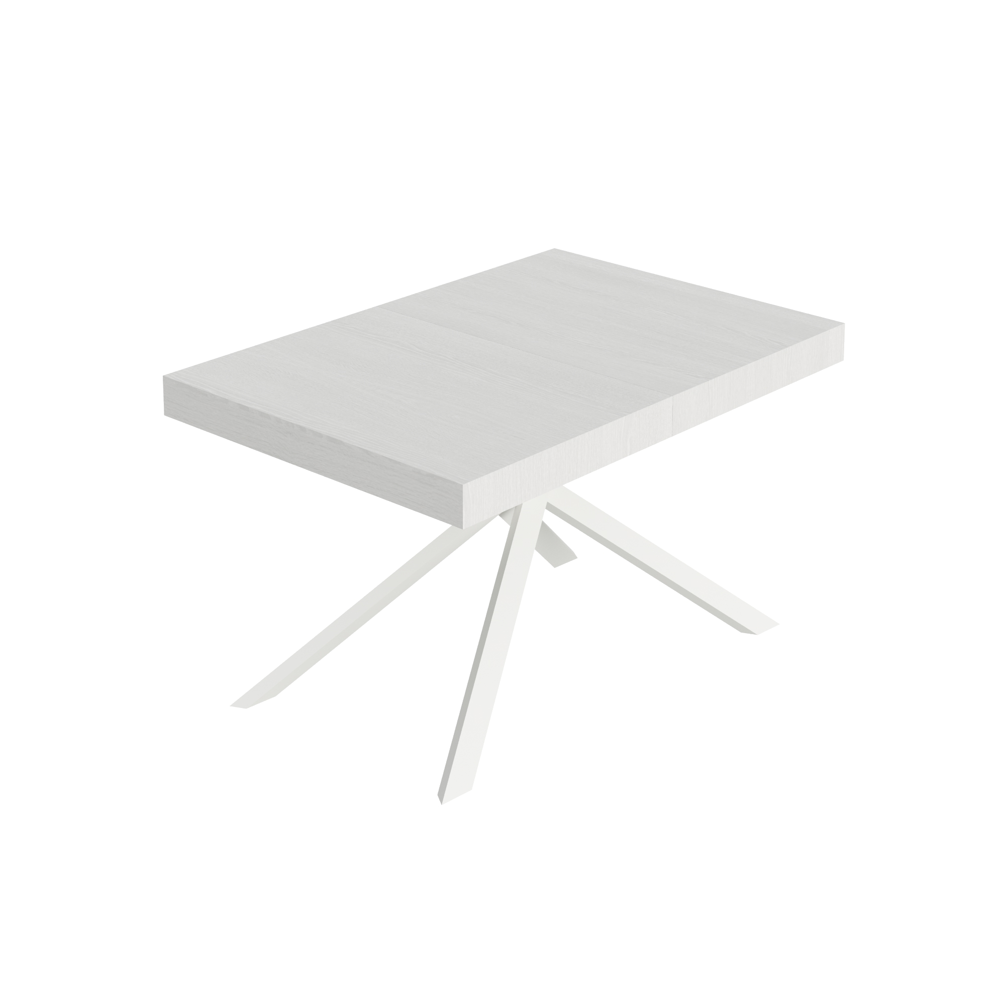 foto del prodotto tavolo allungabile 120 224x90x74 cm niket bianco frassino gambe bianche