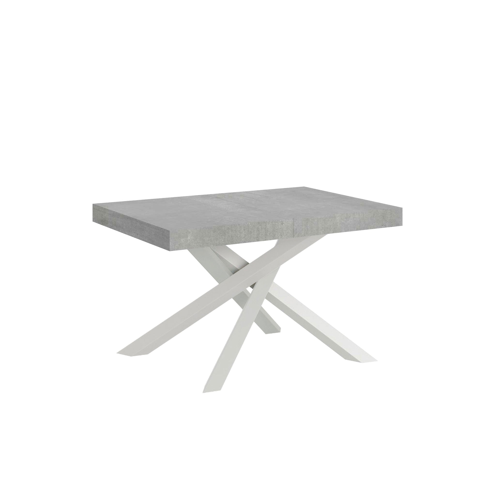 foto del prodotto tavolo allungabile 120 224x90x77 cm volantis premium cemento telaio bianco