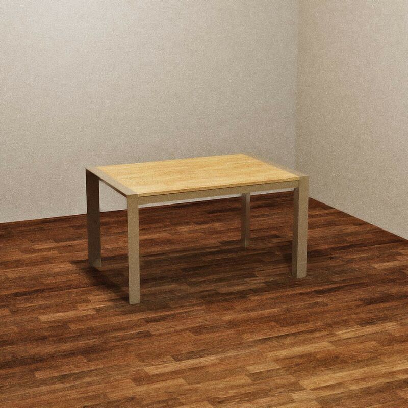 foto del prodotto tavolo allungabile 130x80 cm struttura colore tortora e piano rovere shimo golia