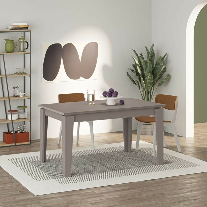 foto del prodotto tavolo allungabile 140x80 cm colore light mocha tortora tolmen