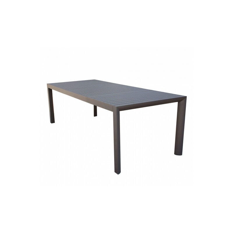 foto del prodotto tavolo allungabile 225 300 cm per esterno in alluminio con piano effetto doghe katy taupe