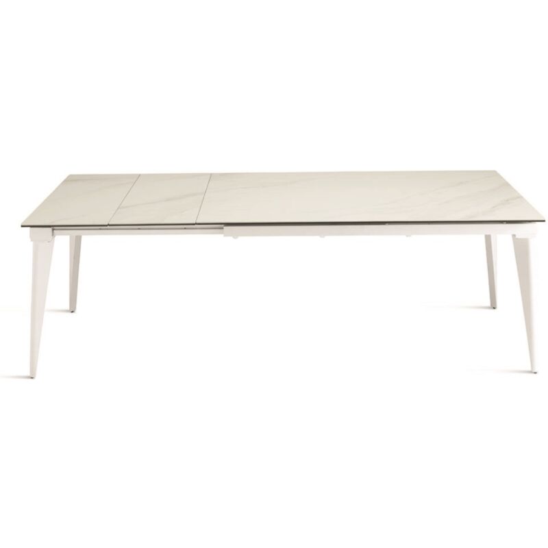 foto del prodotto tavolo allungabile 240 cm ulisse con top gre s porcellanato effetto marmo bianco
