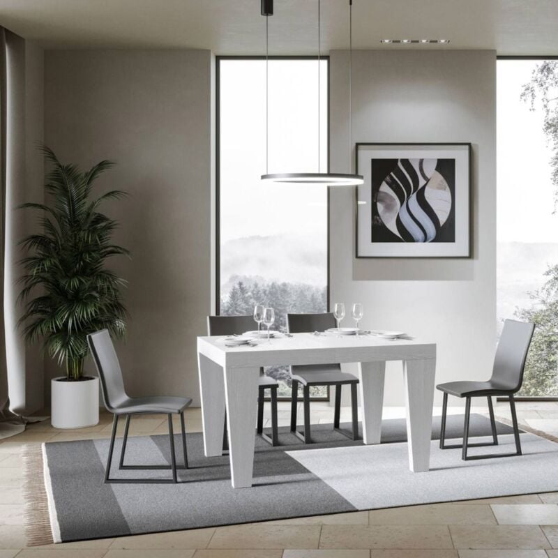 foto del prodotto tavolo allungabile 90x130 390 cm spimbo bianco frassino
