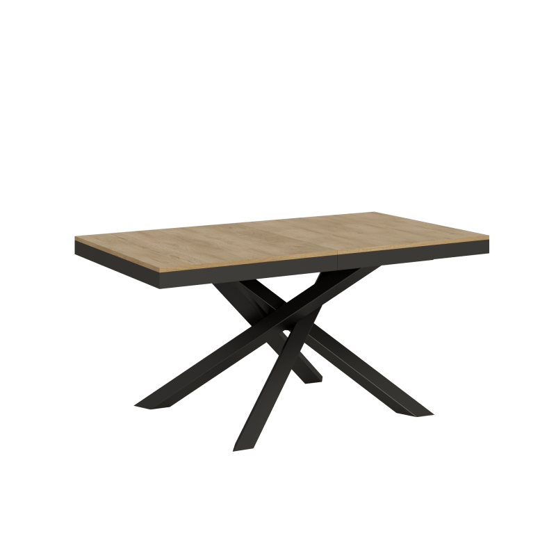 foto del prodotto tavolo allungabile 90x160 264 cm volantis evolution telaio antracite quercia natura