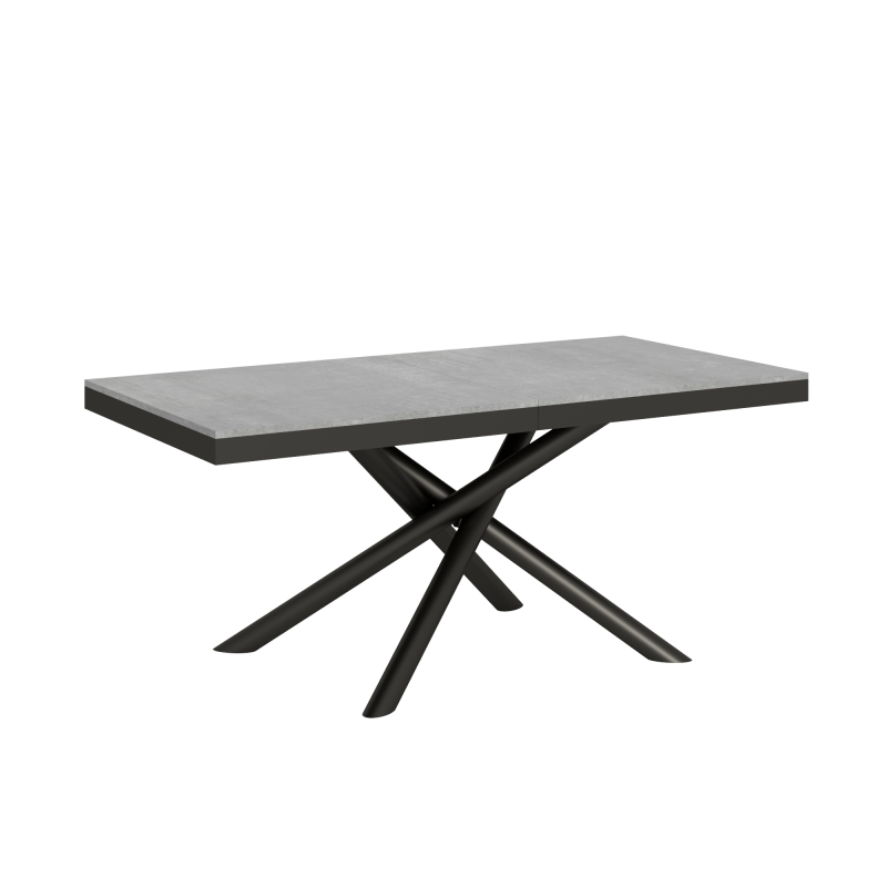 foto del prodotto tavolo allungabile 90x180 440 cm famas evolution telaio antracite cemento