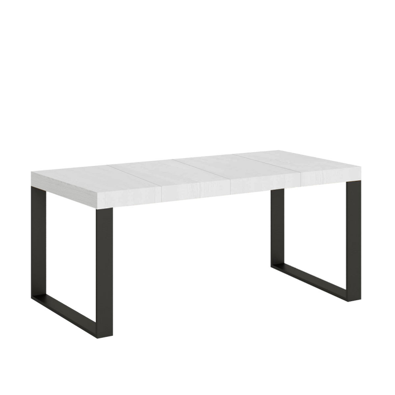 foto del prodotto tavolo allungabile 90x90 246 cm tecno premium telaio antracite bianco frassino