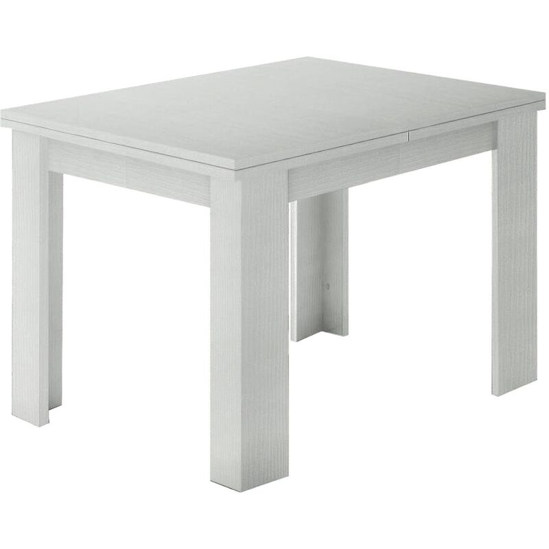 foto del prodotto tavolo allungabile airin, consolle ausiliare da cucina, tavolo allungabile, 100 made in italy, cm 90x90h75, bianco lucido larice dmora