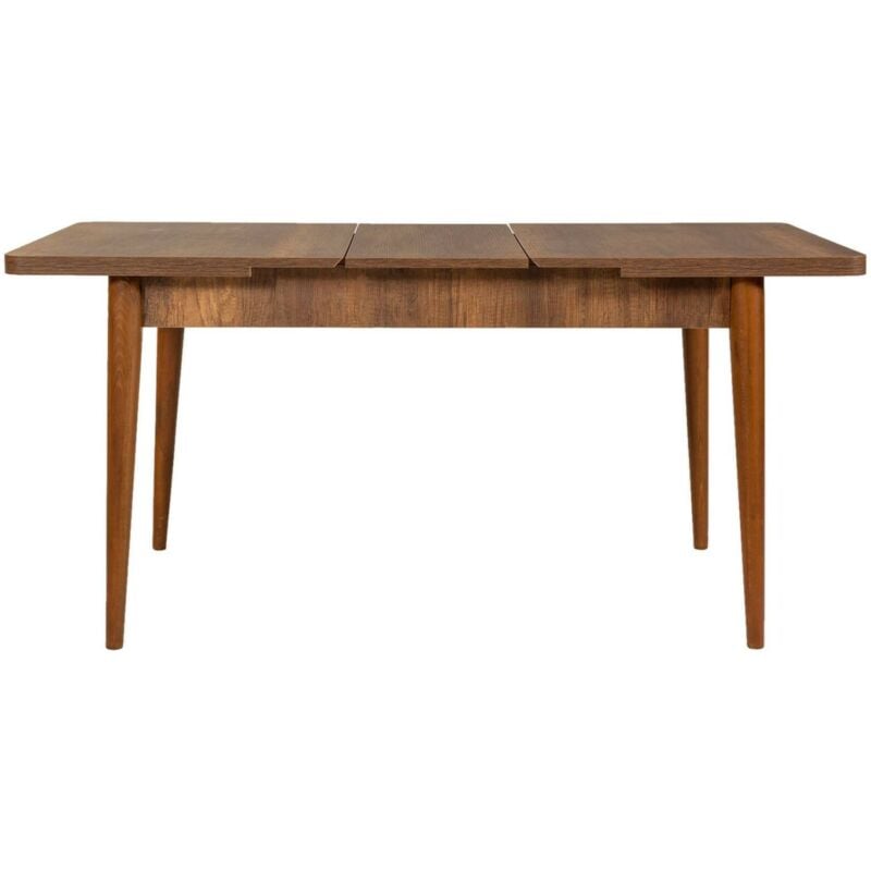 foto del prodotto tavolo allungabile atsula, consolle con allunghe, tavolo da pranzo multiuso, ripiano estensibile da cucina, 130x80h77 cm, noce, con imballo
