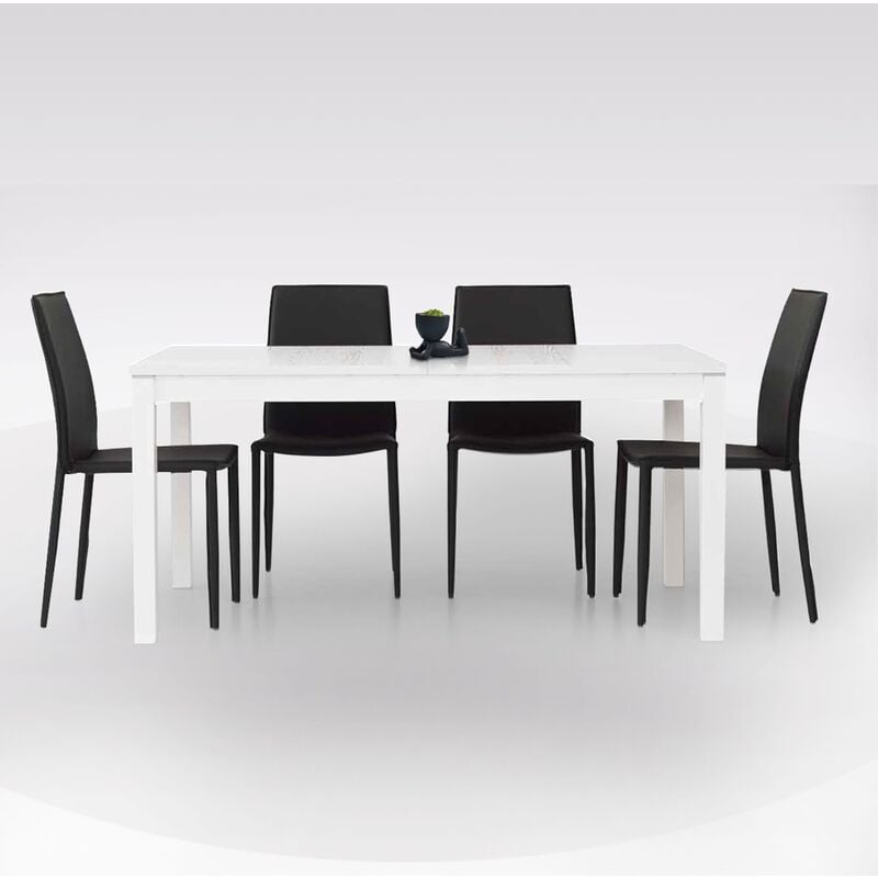 foto del prodotto tavolo allungabile cm 130x80 bianco frassinato