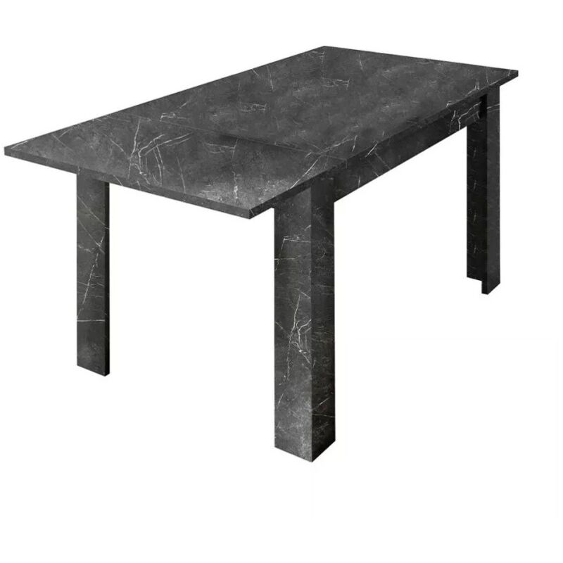 foto del prodotto tavolo allungabile, collezione colomarmo, colore nero effetto marmo, ideale per una sala da pranzo moderna e alla moda.