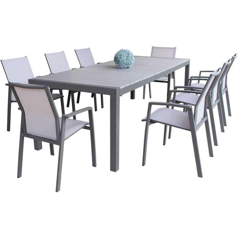 foto del prodotto tavolo allungabile corf in alluminio e polywood dogato telescopico 160 240x100 cm per giardino e veranda antracite tavolo