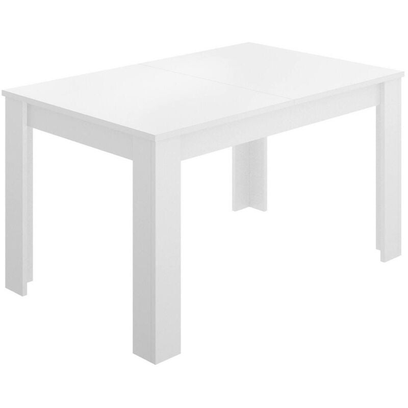 foto del prodotto tavolo allungabile dalice, tavolo per sala da pranzo allungabile, tavolo da pranzo estensibile con allunga, cm 140 190x90h78, bianco lucido