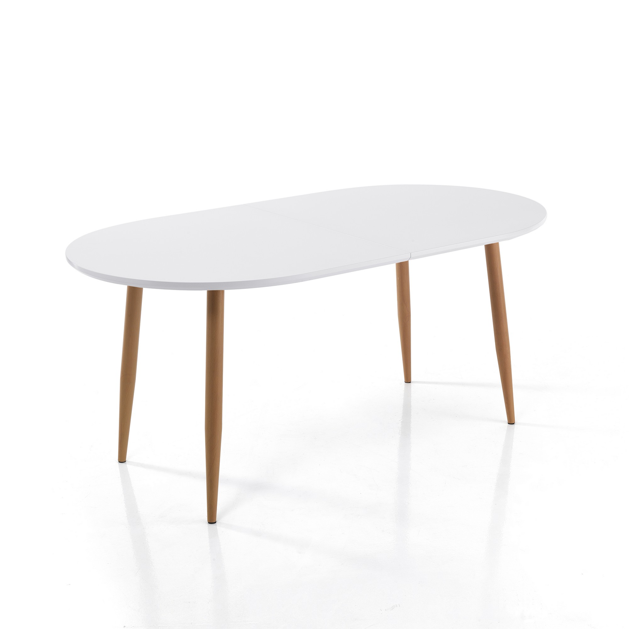 foto del prodotto tavolo allungabile effetto legno laccato bianco cm h.75 x p.90 x l.160