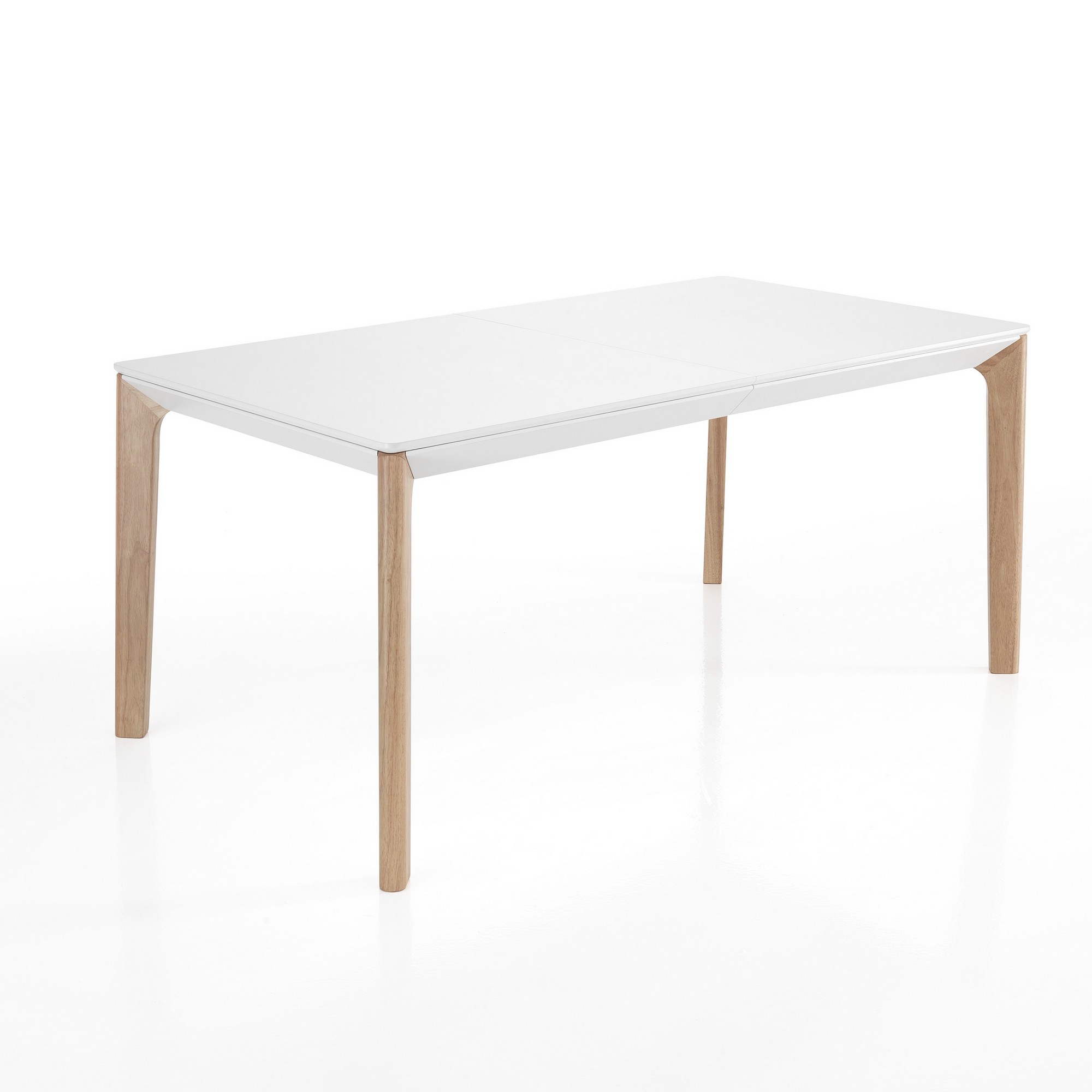 foto del prodotto tavolo allungabile effetto legno laccato bianco cm. h.75xp.90xl.160