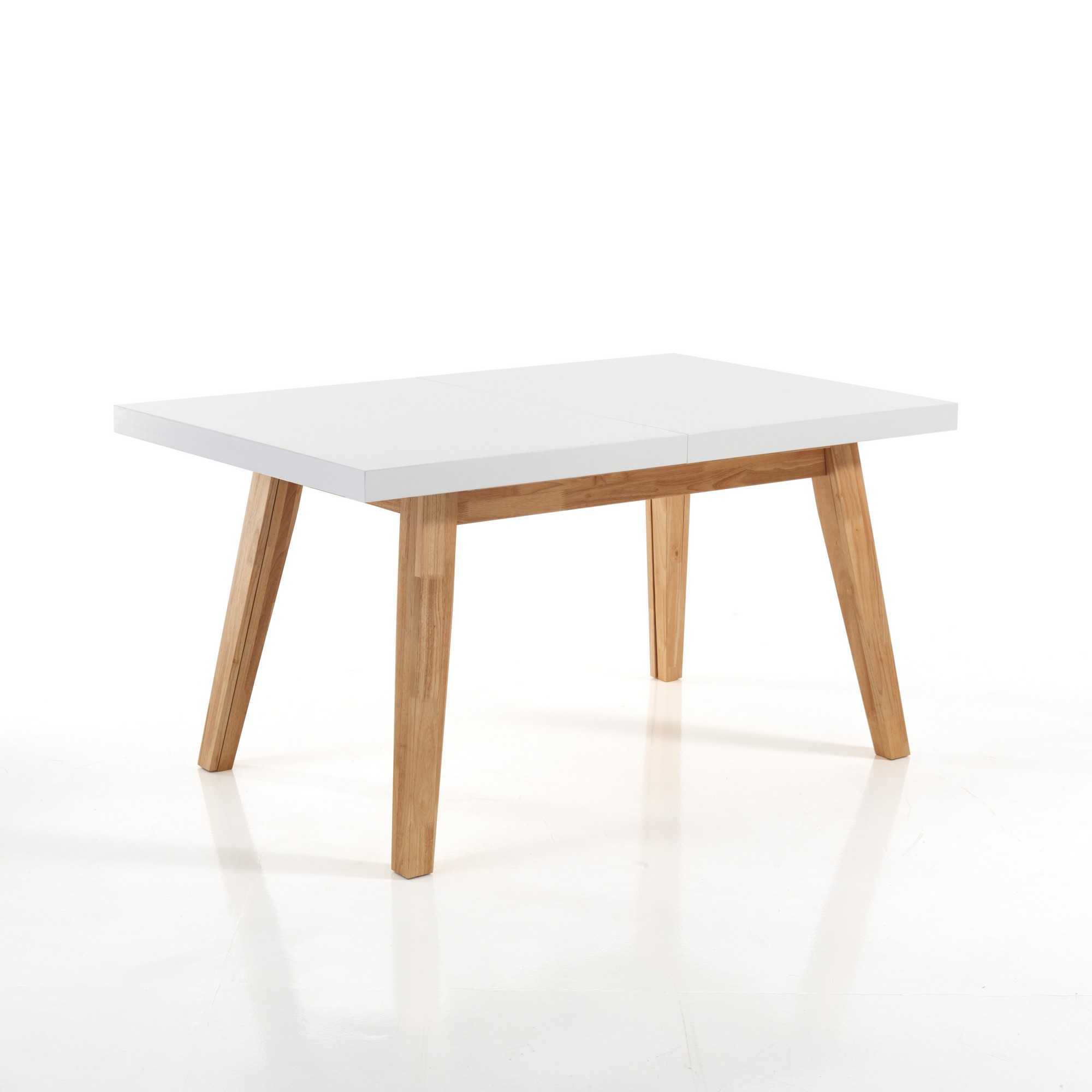 foto del prodotto tavolo allungabile effetto legno laccato bianco cm. h.78xp.85xl.130