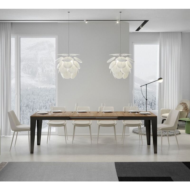 foto del prodotto tavolo allungabile fino a 440 cm flame evolution 180 con piano finitura quercia natura